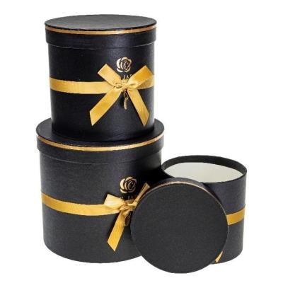 Pudełko Flower Box z kokardą 3szt czarny ROZETTE. Wydawca: ROZETTE. SmakLiter.pl Opakowanie Pudełko Flower Box z kokardą 3szt czarny ROZETTE