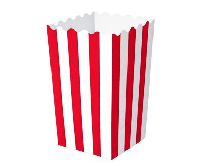 Opakowanie Pudełko na popcorn czerwono-białe paski 4szt