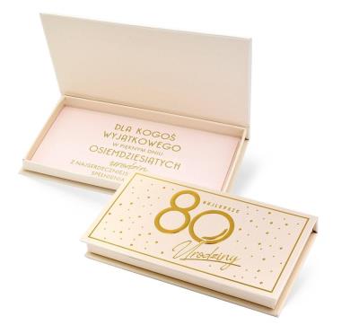 Opakowanie Pudełko ozdobne na banknoty Urodziny 80 Elite