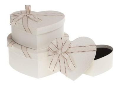 Opakowanie Pudełko ozdobne serce 3szt mix ROZETTE