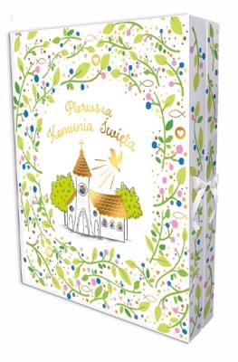 Opakowanie Pudełko pamiątkowe B6 Komunia Złoty Kościół