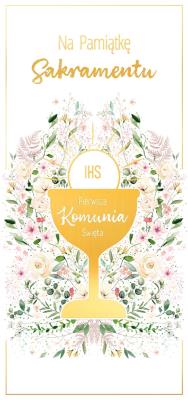 Opakowanie Pudełko pamiątkowe DL Komunia Kielich w kwiatach