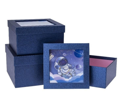 Pudełko prezentowe dziecięce 3szt kosmos ROZETTE. Wydawca: ROZETTE. SmakLiter.pl Opakowanie Pudełko prezentowe dziecięce 3szt kosmos ROZETTE