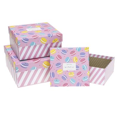 Opakowanie Pudełko prezentowe dziecięce 3szt różowy ROZETTE