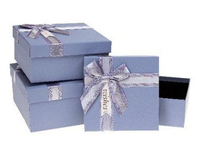 Pudełko prezentowe z kokardą 3szt nieb ROZETTE. Wydawca: ROZETTE. SmakLiter.pl Opakowanie Pudełko prezentowe z kokardą 3szt nieb ROZETTE