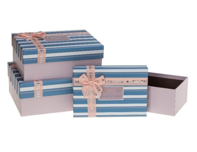 Pudełko prezentowe z kokardą 3szt paski ROZETTE. Wydawca: ROZETTE. SmakLiter.pl Opakowanie Pudełko prezentowe z kokardą 3szt paski ROZETTE