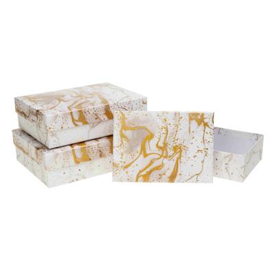 Pudełko prostokątne z kokardą 3szt marmur ROZETTE. Wydawca: ROZETTE. SmakLiter.pl Opakowanie Pudełko prostokątne z kokardą 3szt marmur ROZETTE