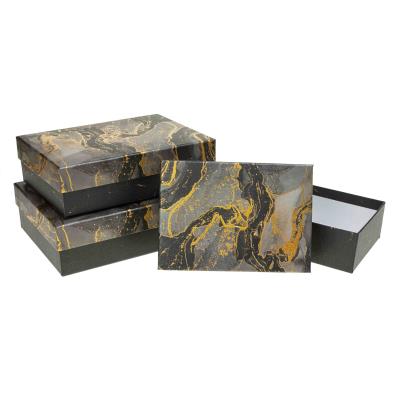 Pudełko prostokątne z kokardą 3szt marmur ROZETTE. Wydawca: ROZETTE. SmakLiter.pl Opakowanie Pudełko prostokątne z kokardą 3szt marmur ROZETTE