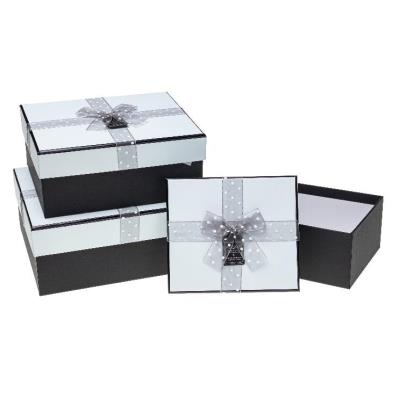 Opakowanie Pudełko prostokątne z kokardą 3szt ROZETTE