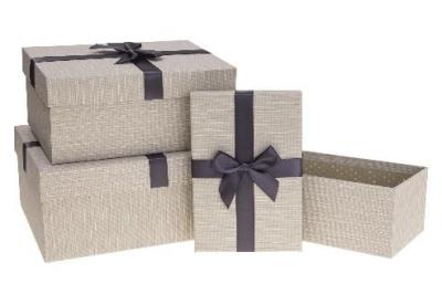 Opakowanie Pudełko prostokątne z kokardą 3szt ROZETTE