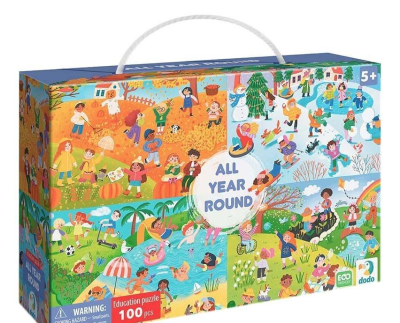 Puzzle 100 All year round. Wydawca: Dodo. SmakLiter.pl Opakowanie Puzzle 100 All year round