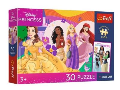 Opakowanie Puzzle 100 Disney Księżniczki + plakat TREFL
