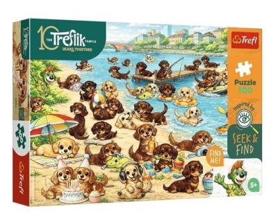Opakowanie Puzzle 100 Jamniki i Trefliki TREFL