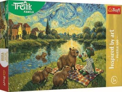 Opakowanie Puzzle 100 Karmiąc kapibary