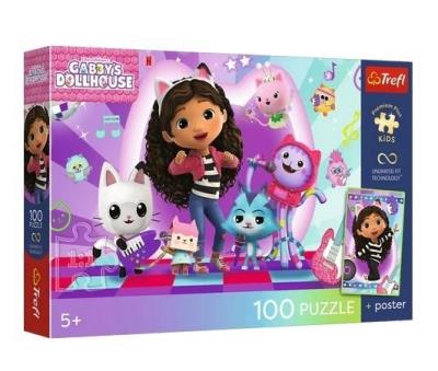Opakowanie Puzzle 100 Koci Domek Gabi + plakat TREFL