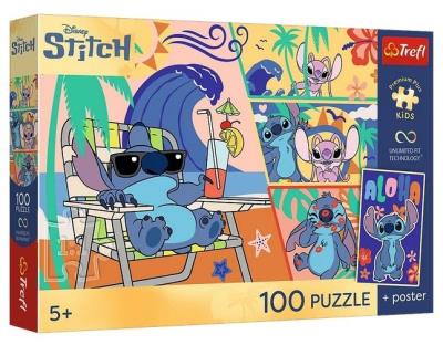 Opakowanie Puzzle 100 Lilo&Stitch Plażowe dni + plakat