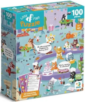 Opakowanie Puzzle 100 Look&Find Kocie kafejka