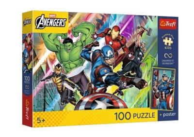 Opakowanie Puzzle 100 Marvel Potęga i moc + plakat