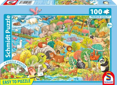 Opakowanie Puzzle 100 PQ Wszędzie zwierzęta! 114369