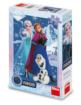 Puzzle 100 świecące w ciemności Kraina Lodu Frozen. Wydawca: Dino Toys. SmakLiter.pl Opakowanie Puzzle 100 świecące w ciemności Kraina Lodu Frozen