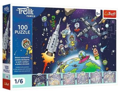 Opakowanie Puzzle 100 Treflinka w kosmosie