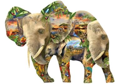 Opakowanie Puzzle 1000 Afrykański słoń, Lori Schory