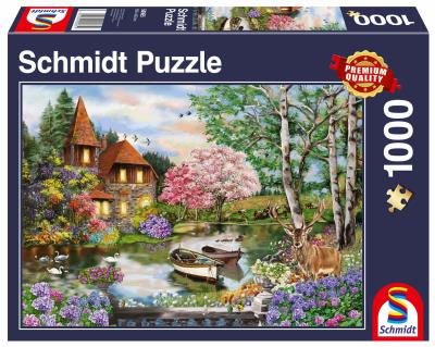Opakowanie Puzzle 1000 Dom nad jeziorem