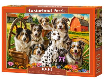 Opakowanie Puzzle 1000 Happy Dogs In The Countryside CASTOR