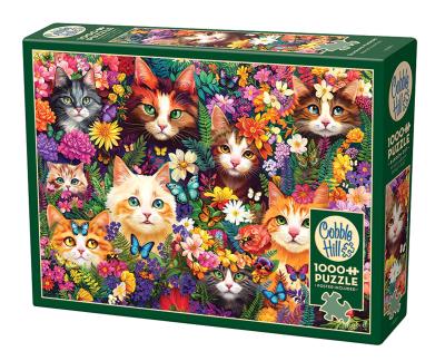 Opakowanie Puzzle 1000 Koty wśród kwiatów 113050
