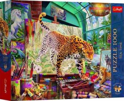 Opakowanie Puzzle 1000 Lamparty w pracowni malarskiej TREFL