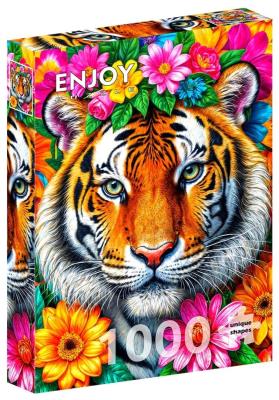 Opakowanie Puzzle 1000 Paski i kwiaty