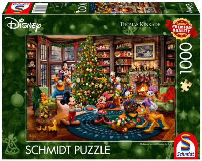 Opakowanie Puzzle 1000 PQ T.Kinkade Myszka Miki choinka Disney 113672