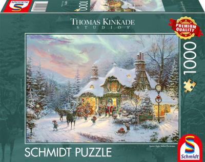 Opakowanie Puzzle 1000 PQ Thomas kinkade wieczór u świętego Mikołaja 114390