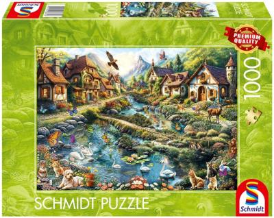Opakowanie Puzzle 1000 PQ Wioska na skraju lasu 113681