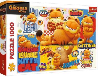 Opakowanie Puzzle 1000 Przygody Garfielda TREFL