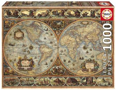 Opakowanie Puzzle 1000 Stara mapa świata