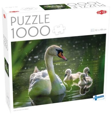 Opakowanie Puzzle 1000 Swan on Lake with Babies