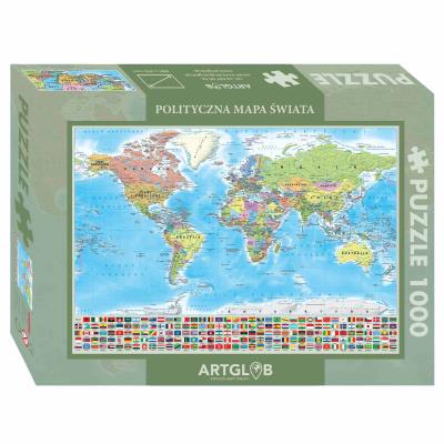 Opakowanie Puzzle 1000 Świat polityczny mapa