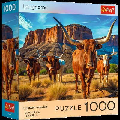 Puzzle 1000  USA Collection Longhorns. Wydawca: Trefl PAP. SmakLiter.pl Opakowanie Puzzle 1000  USA Collection Longhorns