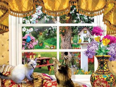 Puzzle 1000 Widok przez okno, Lori Schory. Wydawca: Graf-ika. SmakLiter.pl Opakowanie Puzzle 1000 Widok przez okno, Lori Schory