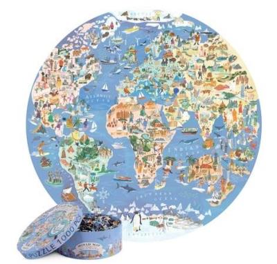 Opakowanie Puzzle 1000el Mapa Świata 4w1