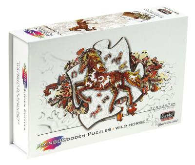 Opakowanie Puzzle 103 drewniane kolorowe Koń