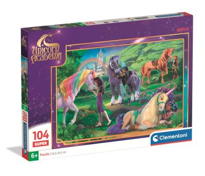 Puzzle 104 Super Unicorn Academy 25099. Wydawca: Clementoni. SmakLiter.pl Opakowanie Puzzle 104 Super Unicorn Academy 25099
