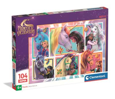 Puzzle 104 Super Unicorn Academy 25793. Wydawca: Clementoni. SmakLiter.pl Opakowanie Puzzle 104 Super Unicorn Academy 25793
