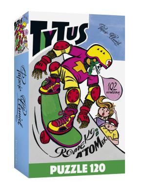 Puzzle 120 Tytus Romek i A'Tomek. Autor: Henryk Jerzy Chmielewski. SmakLiter.pl Okładka książki Puzzle 120 Tytus Romek i A'Tomek