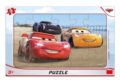 Puzzle 15 ramkowe Auta Cars Wyścig. Wydawca: Dino Toys. SmakLiter.pl Opakowanie Puzzle 15 ramkowe Auta Cars Wyścig