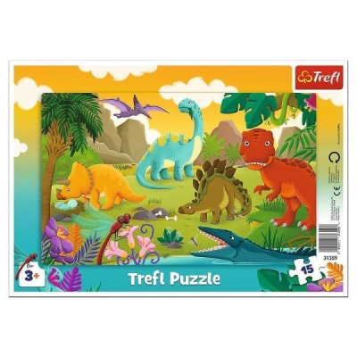 Opakowanie Puzzle 15 Ramkowe Dinozaury 31359