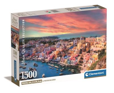 PUZZLE 1500 EL COMPACT  Picturesque Procida Island. Wydawca: Clementoni. SmakLiter.pl Opakowanie PUZZLE 1500 EL COMPACT  Picturesque Procida Island