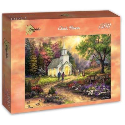 Puzzle 1500 Wieczorne spotkanie, Chuck Pinson. Wydawca: Grafika. SmakLiter.pl Opakowanie Puzzle 1500 Wieczorne spotkanie, Chuck Pinson