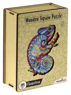 Opakowanie Puzzle 195 drewniane kolorowe Kameleon
